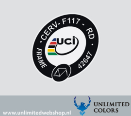 UCI sticker Cervelo R5 CERV-F117-RD