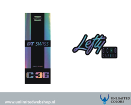 Lefty Ocho fork decal and DT Swiss hub decal (lefty)
