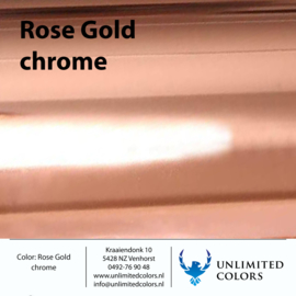 Kleurenstaal Rosé goud chrome glans