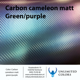 Kleurenstaal  Carbon kameleon mat groen/paars mat