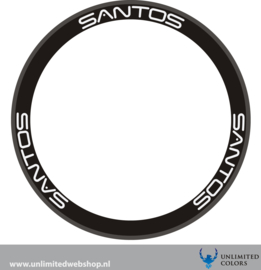 Santos velg stickers nieuw lettertype, 6 stuks