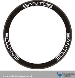 Santos wheel stickers new font, 6 pieces