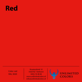 Color swatch Red RAL 3020 gloss
