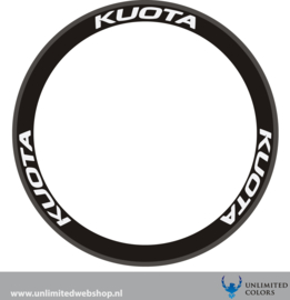 Kuota velg stickers nieuw lettertype, 6 stuks