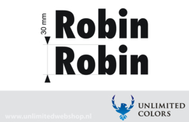 Eigen frame naam stickers - BASIC - 2 stuks