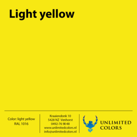 Kleurenstaal  Licht geel RAL 1016 mat