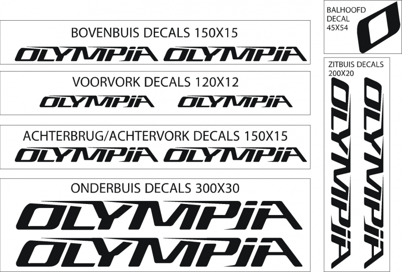 Kit adesivi compatibili Olympia set OL2 old decal 