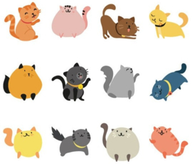 Cartoon katten stickerdoosje
