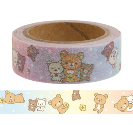 Rilakkuma glitter washi tape paars