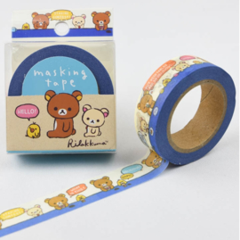 Rilakkuma washi tape blauw wit