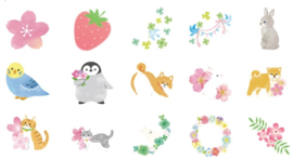 Sakura dieren en lente stickerdoosje