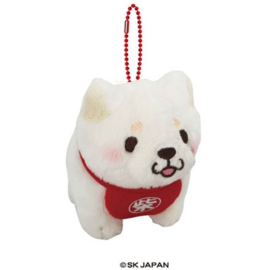 Mochishiba shiba plush sleutelhanger wit