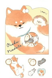 Onaka Nadete shiba dieren stickerzakje