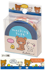 Rilakkuma washi tape blauw wit