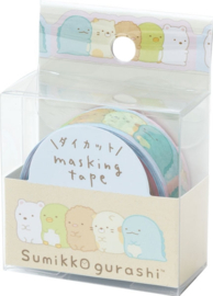 Sumikko Gurashi washi tape golvend blauw