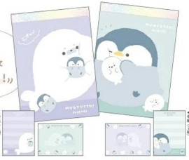 Mugyutto friends seal en penguin memoblok klein