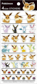 Pokémon Eevee en Eeveelutions stickervel