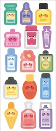 Kawaii glitter stickervel parfum flesjes