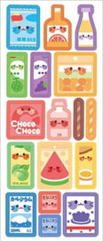 Kawaii glitter stickervel snack