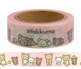 Rilakkuma glitter washi tape roze