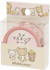 Rilakkuma glitter washi tape roze