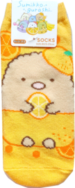 Sumikkogurashi sokken tonkatsu fruit oranje