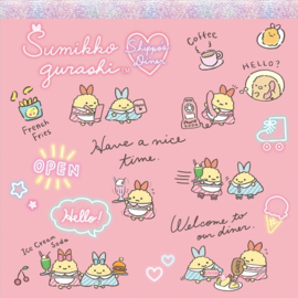 Sumikko Gurashi Shippozu diner memoblok vierkant