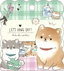 Let's Hang out shiba stickerzakje Crux