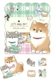 Let's Hang out shiba stickerzakje Crux