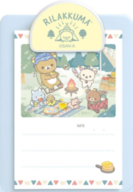 Rilakkuma memoblok clipboard kamperen blauw