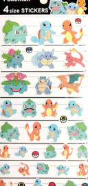 Pokémon Kanto starters stickervel