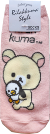 Korilakkuma sokken roze penguin