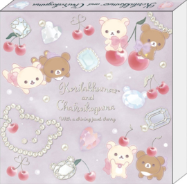 Rilakkuma Jewel Cherry vierkant memoblok paars