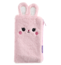 Fluffy konijn etui roze