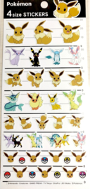 Pokémon Eevee en Eeveelutions stickervel