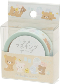 Rilakkuma glitter washi tape blauw