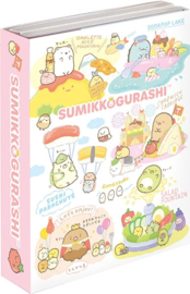 Sumikkogurashi uitklapbaar memoblok Welcome to the Food Kingdom! roze