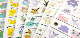 Paarse en roze Pokémon stickervel