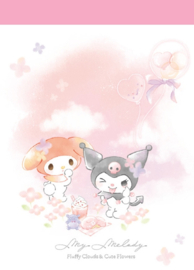 Sanrio My Melody en Kuromi memoblok klein roze