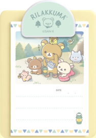 Rilakkuma memoblok clipboard kamperen geel