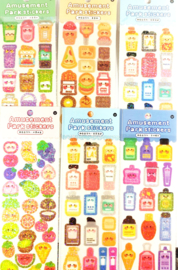 Kawaii glitter stickervel parfum flesjes