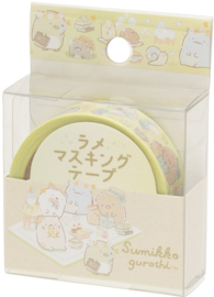 Sumikkogurashi glitter washi tape geel bloemen