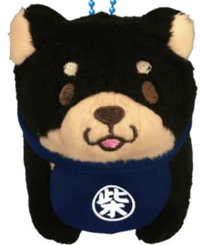 Mochishiba shiba plush sleutelhanger zwart