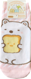 San-x Sumikkogurashi Shirokuma toast sokken roze