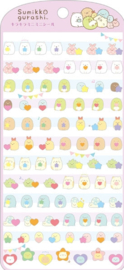 Sumikkogurashi stickervel mini stickers hartjes