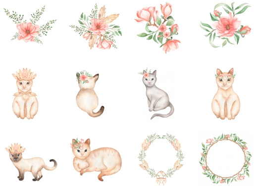 Katten en planten stickerdoosje