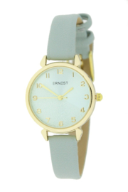 Ernest horloge Goldy lichtblauw