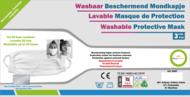 Wasbare Mondmaskers 3-Pack ZWART