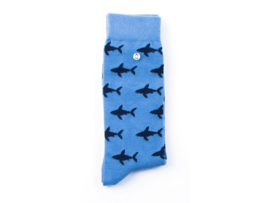 Alfredo Gonzales | Shark Attack Light Blue/Navy Socks XS 35-37