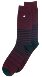 Alfredo Gonzales | Dots & Stripes Bordeaux/Army Socks XS 35-37